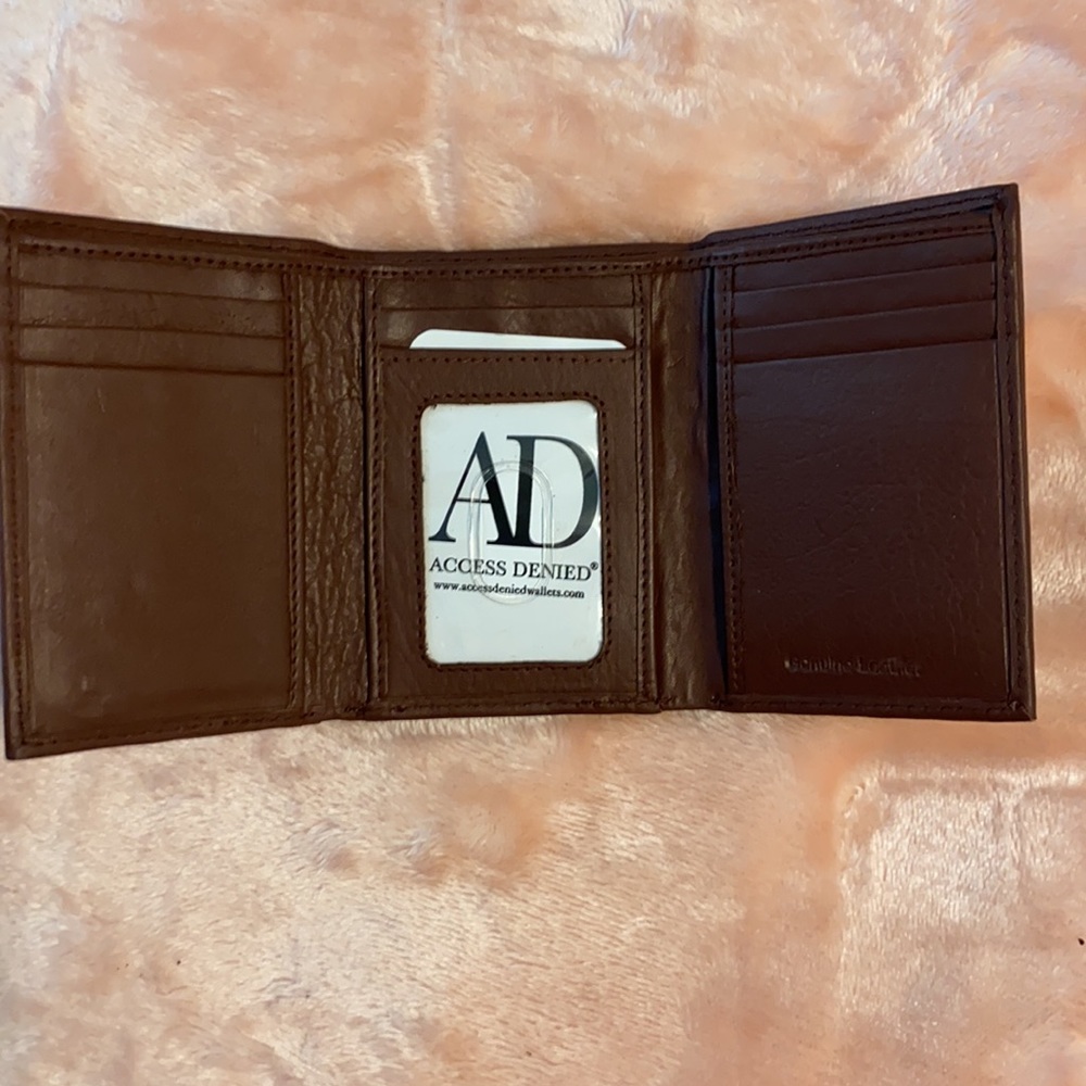 Access Denied Tri-Fold 1411 Cognac Smooth Wallet